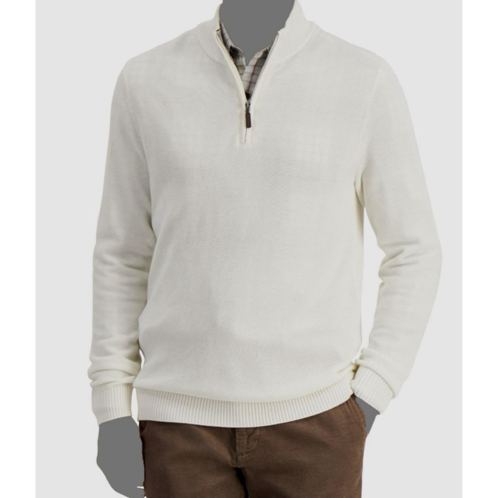 Club Room Textured Sweater Quarter Zip New Quiet Luxury Dadcore Size L